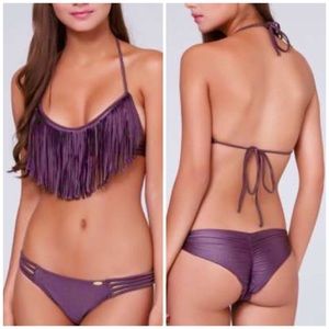 Luli Fama Cosita Buena fringe bikini top